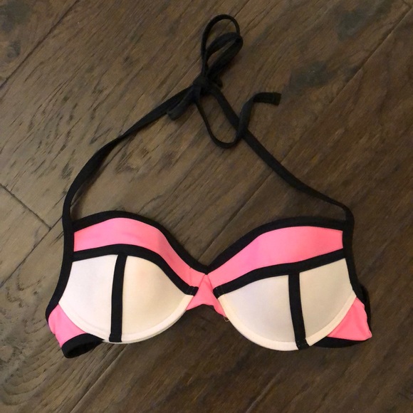 neon halter bikini